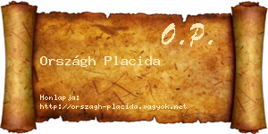 Országh Placida névjegykártya